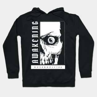 Creepy Skull Gothic Design (white print) Hoodie